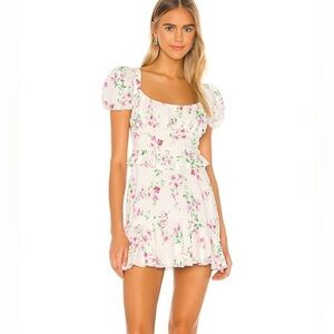 Majorelle Lakeland Floral Puff Sleeve Mini Dress sz M